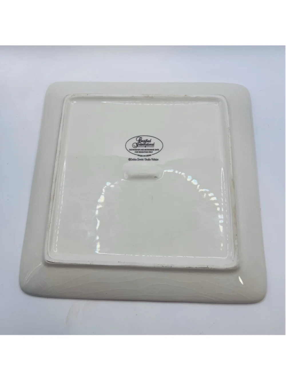 Hot Apple Cider Recipe Square Plate 8.25” Certified International Debbie Dewit